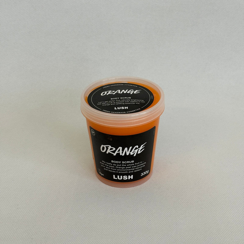 lush orange body scrub