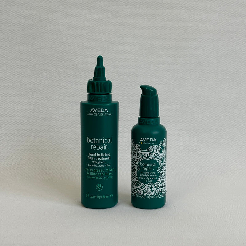 aveda botanical repair set of 2: flash treatment + overnight serum