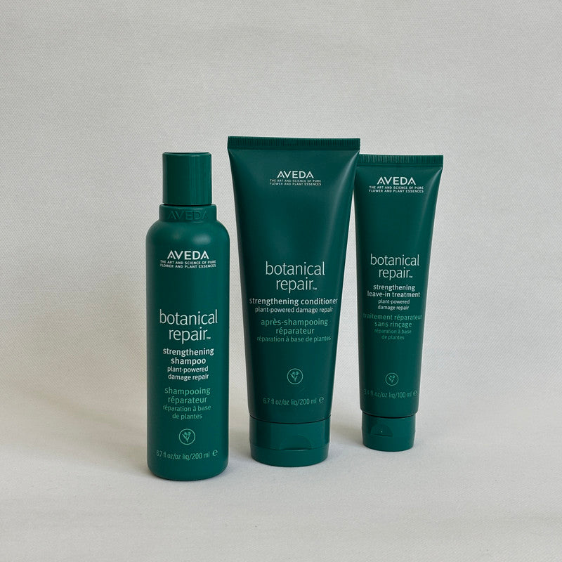 aveda botanical repair set of 3: shampoo + conditioner + leave-in treatment