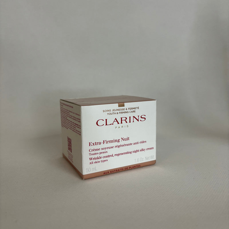 clarins extra firming nuit wrinkle control, regenerating night silky cream