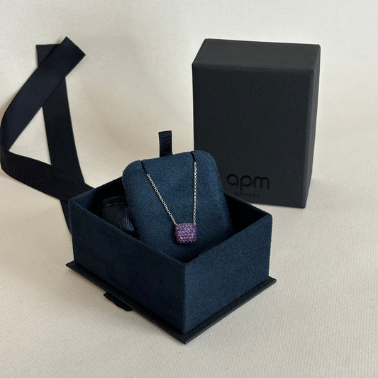 apm purple square adjustable necklace