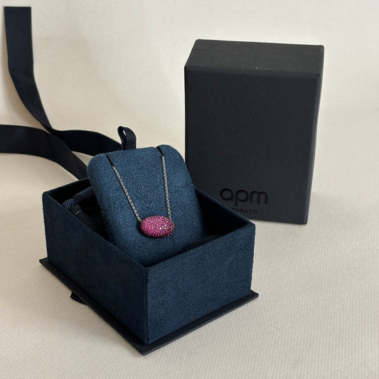 apm fuchsia oval adjustable necklace