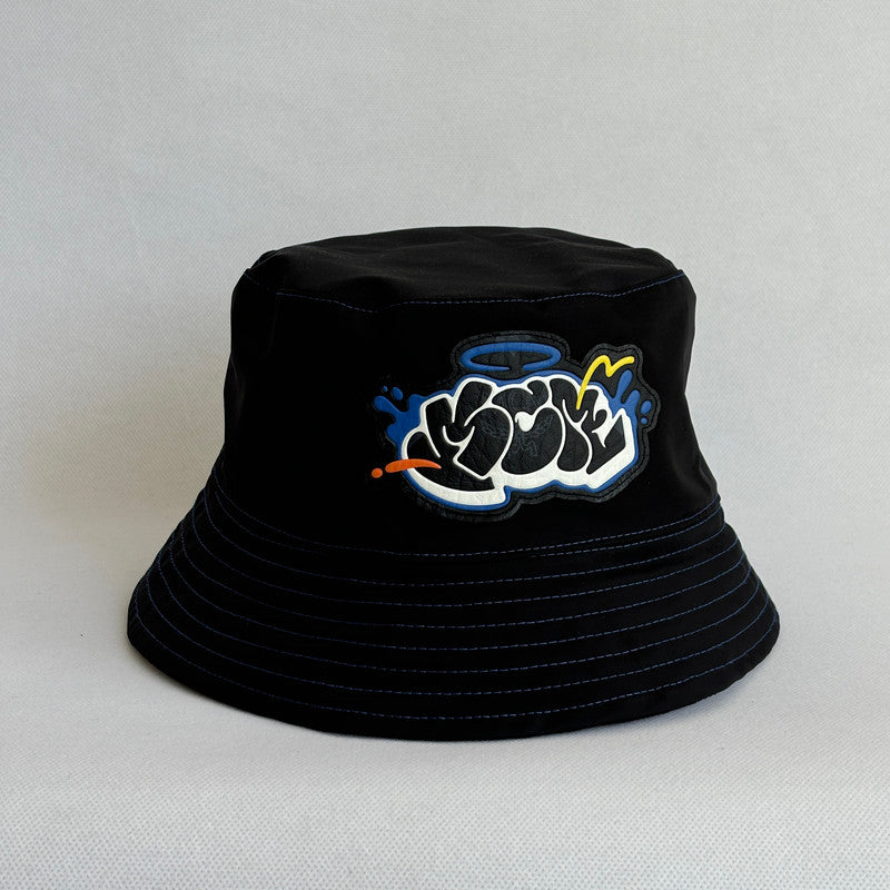 mcm sambypen patch bucket hat with blue stitch