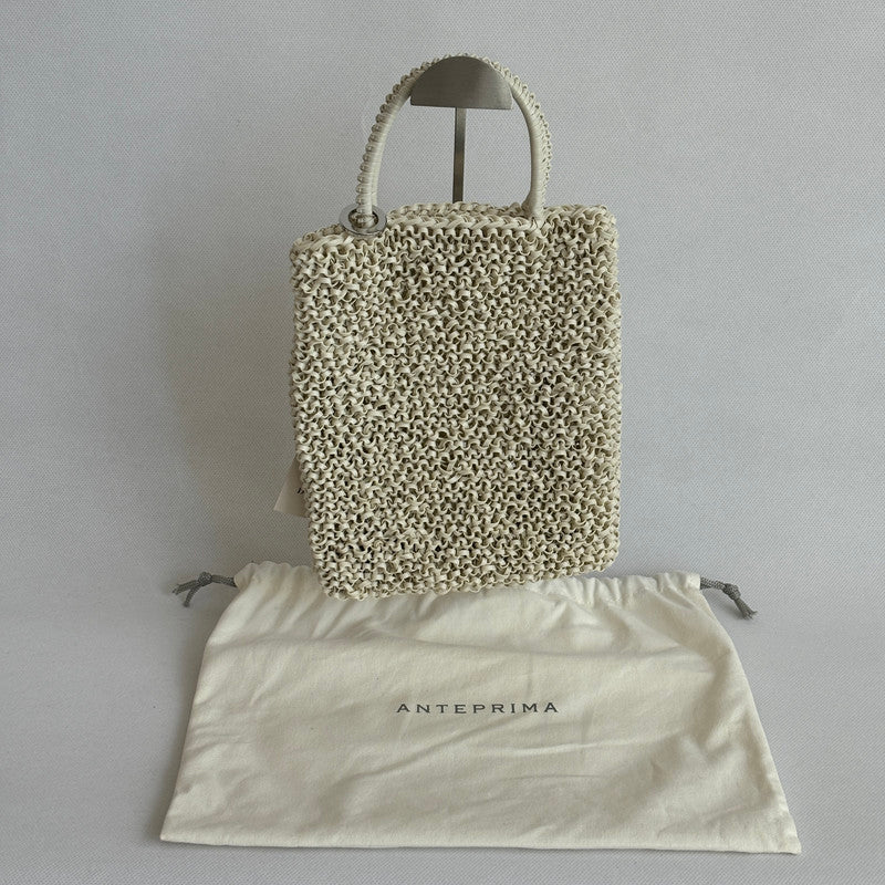 anterprima white wire bag with silver chain