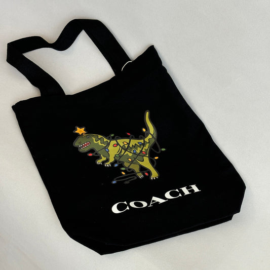 coach black dinosaur tote bag