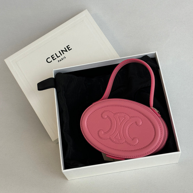 celine CROSSBODY OVAL PURSE CUIR TRIOMPHE IN SMOOTH CALFSKIN rose