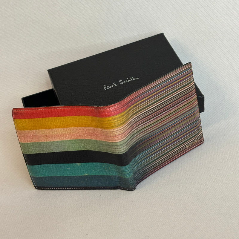 paul smith rainbow stripes bi-fold wallet