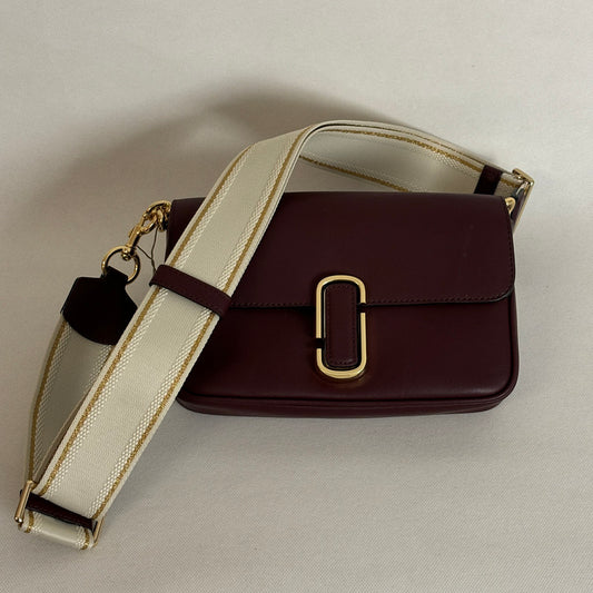 marc jacobs burgundy leather bag with chain