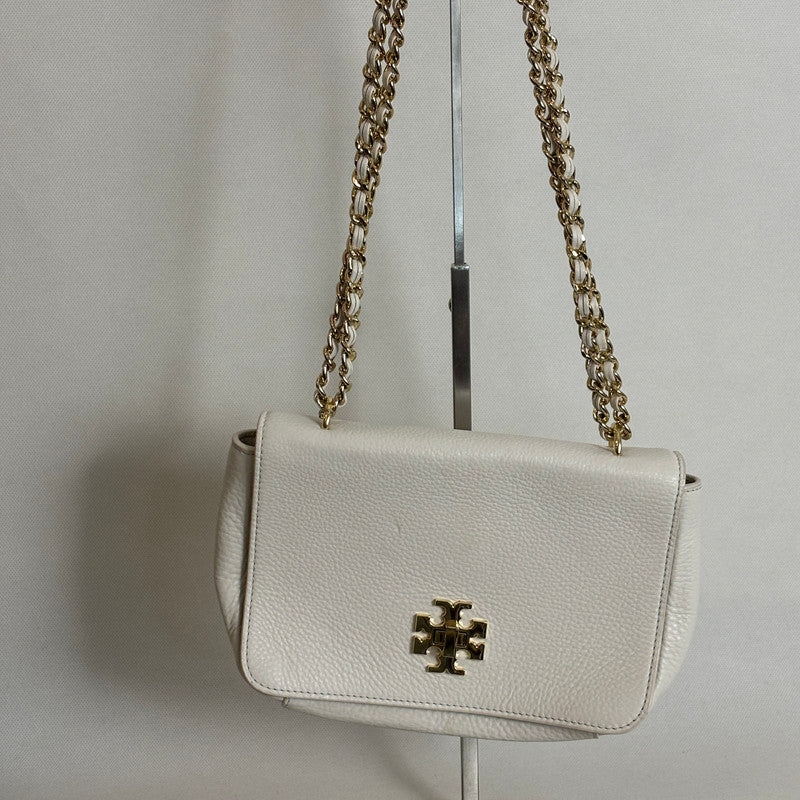 tory burch white logo chain bag