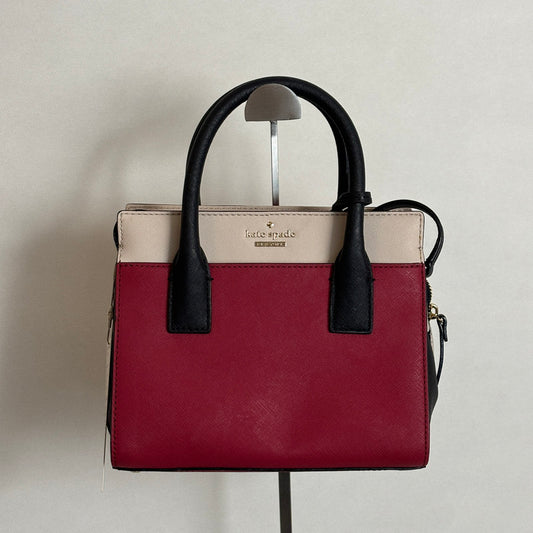 kate spade red beige two-tone bag