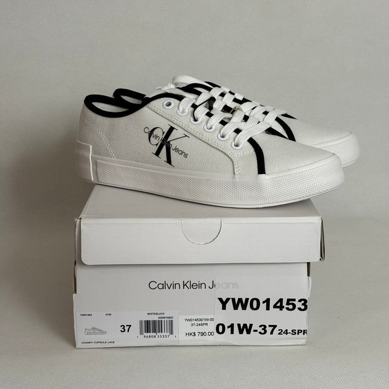 calvin klein jeans white lace up shoes