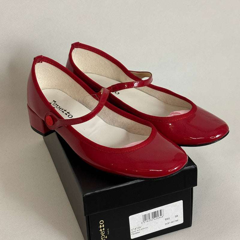 repetto red patent mary jane heels