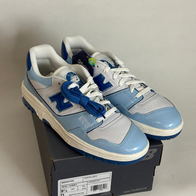 new balance blue patent sneakers