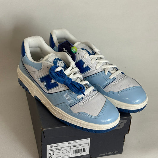 new balance blue patent sneakers