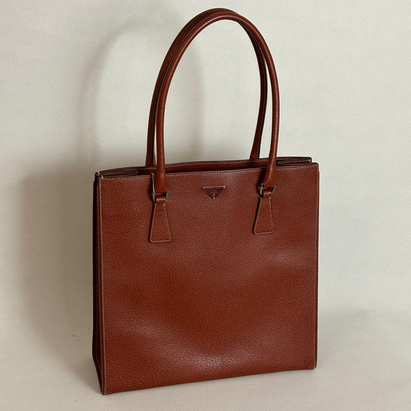 prada brick tote bag