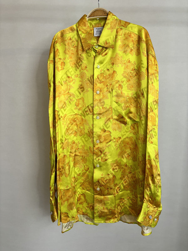 vetements yellow silk shirt