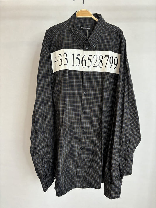 balenciaga grid shirt