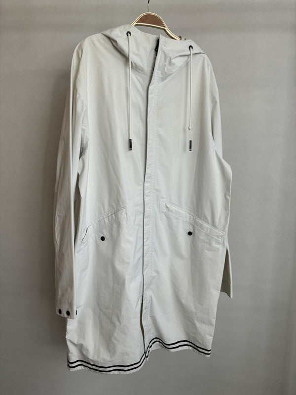 aigle white hooded windbreaker