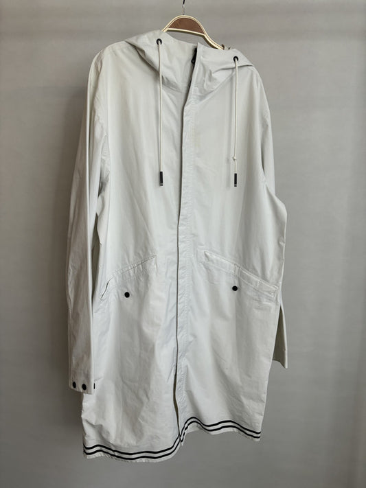 aigle white hooded windbreaker