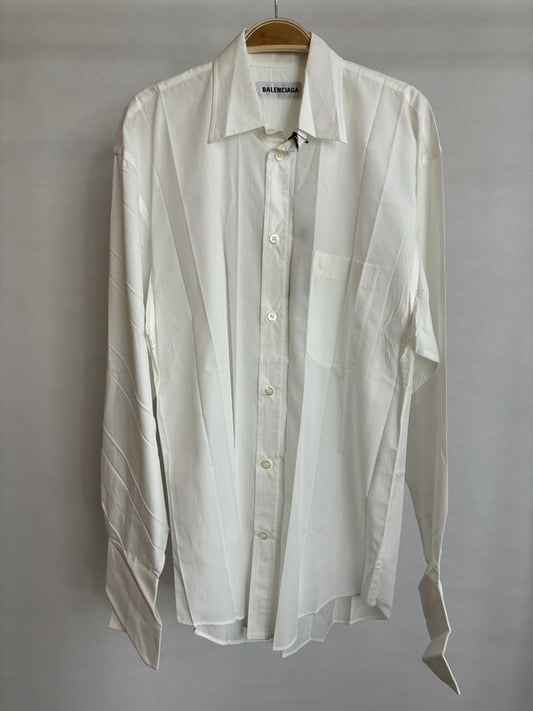 balenciaga white pleated shirt