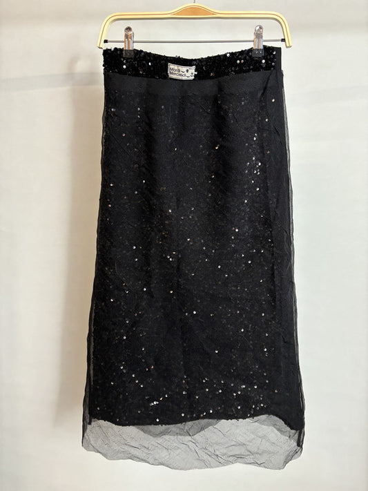 mardi mercredi black sequin skirt