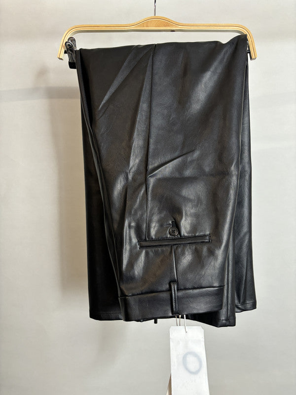 initial faux leather pants