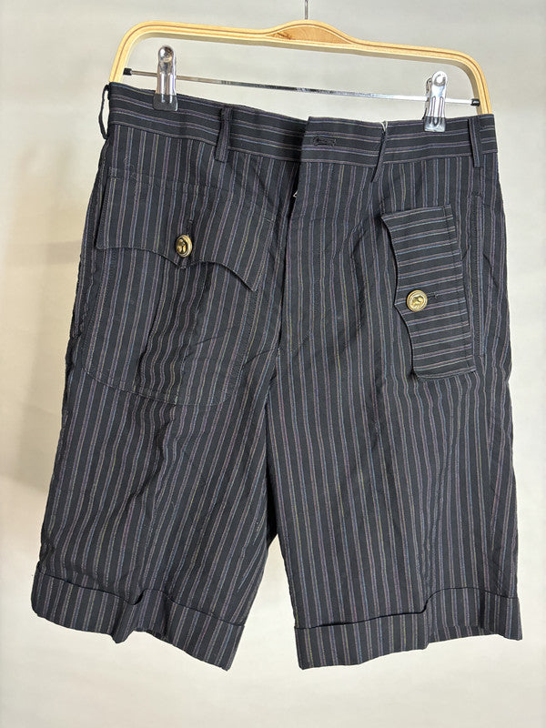 comme des garcon homme plus black stripe shorts