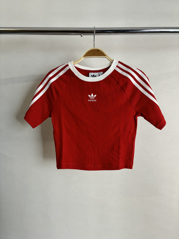 adidas red crop top