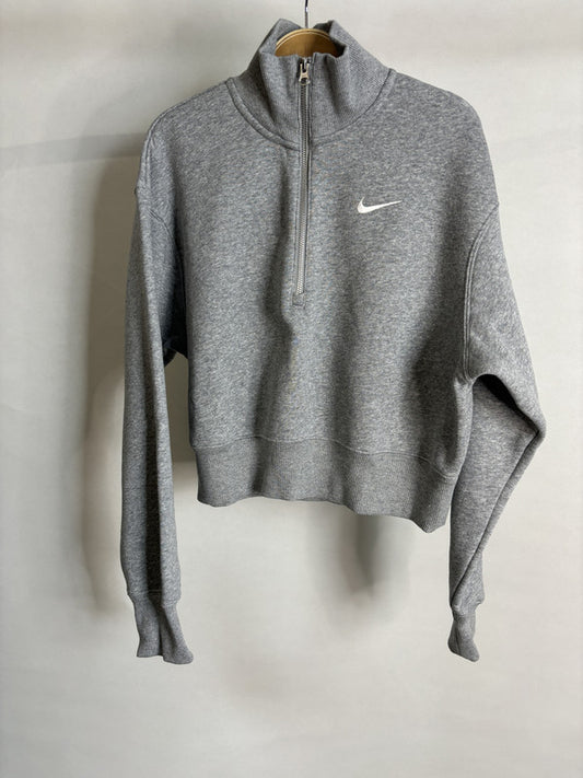 nike grey zip top