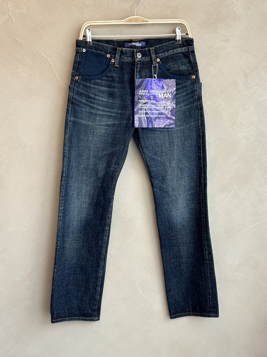 junya watanabe comme des garcon men denim with indigo patch