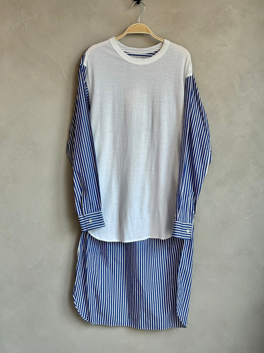 CDG SHIRT striped long sleeves high low top