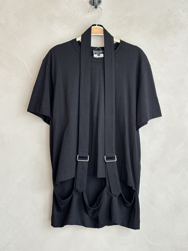 comme des garcon homme plus black buckle tee