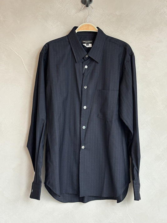 comme des garcon homme plus navy pin-stripe shirt