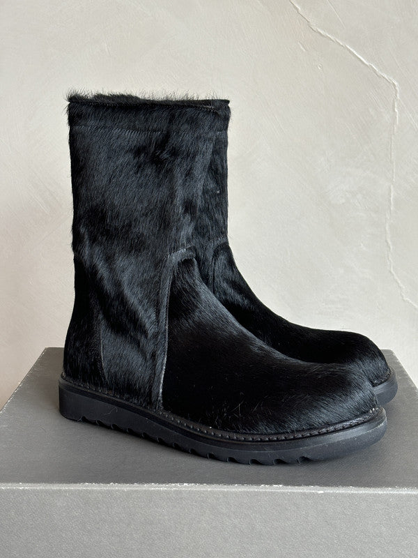 RICK OWENS black horse hair boots