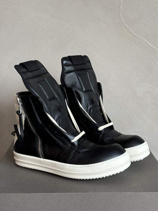 RICK OWENS black geobasket high-top sneakers