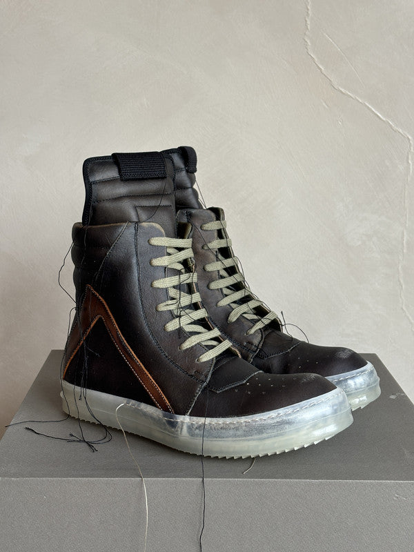 RICK OWENS SS19 BABEL Geobasket Black Bluejay Sneakers