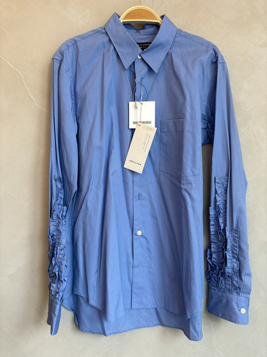 comme des garcon homme plus baby blue ruffle sleeve shirt