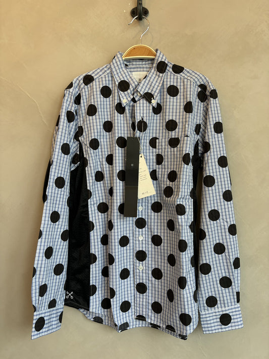 uniform experiment checked polka side mesh shirt