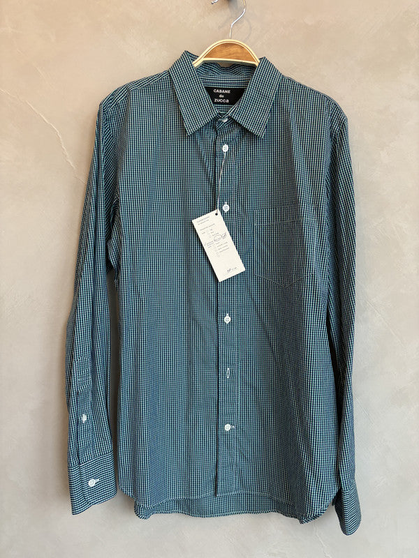 CABANE de ZUCCA green checked shirt