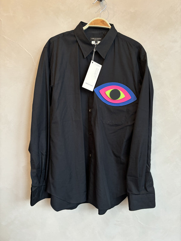 comme des garcon homme plus black eye patch shirt