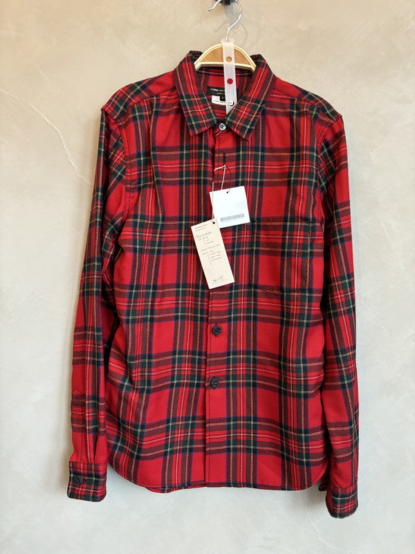 comme des garcon homme plus red checked wool shirt