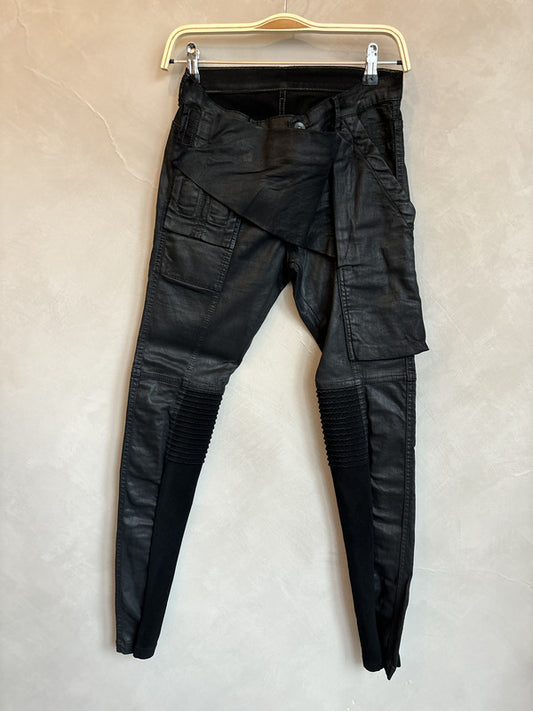 DRKSHDW Black Waxed skinny pants