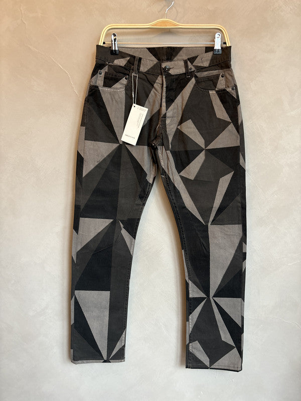 DRKSHDW Khaki polygon print pants