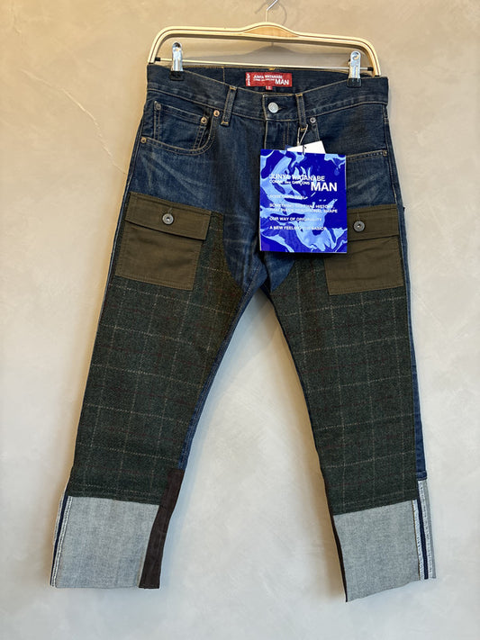 junya watanabe x LEVIS wool checked patch pocket denim pants