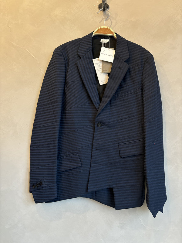 comme des garcon homme plus navy stripe blazer