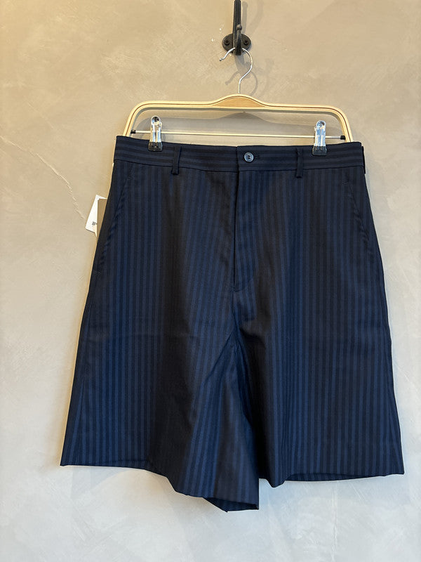 comme des garcon homme plus navy stipre shorts