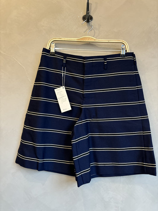 comme des garcon homme plus navy stripe shorts