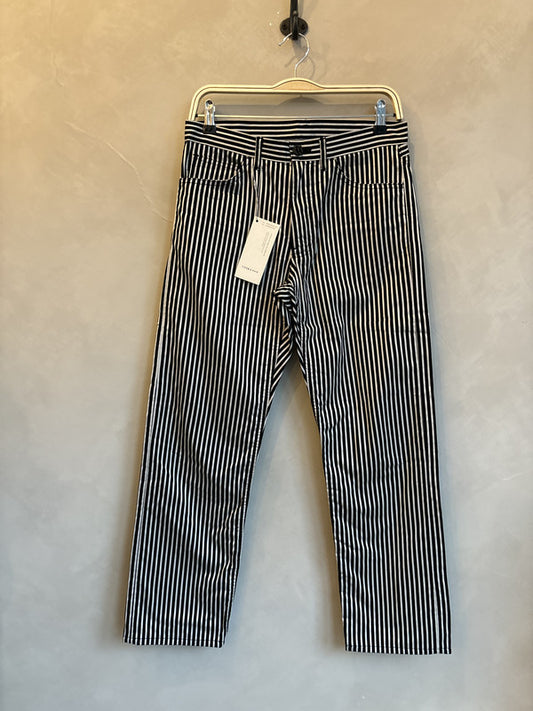 comme des garcon homme plus black n white stripe pants