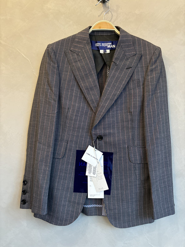 junya watanabe grey pin stripe wool blazer