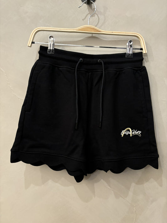 evisu kuro black embroidery shorts